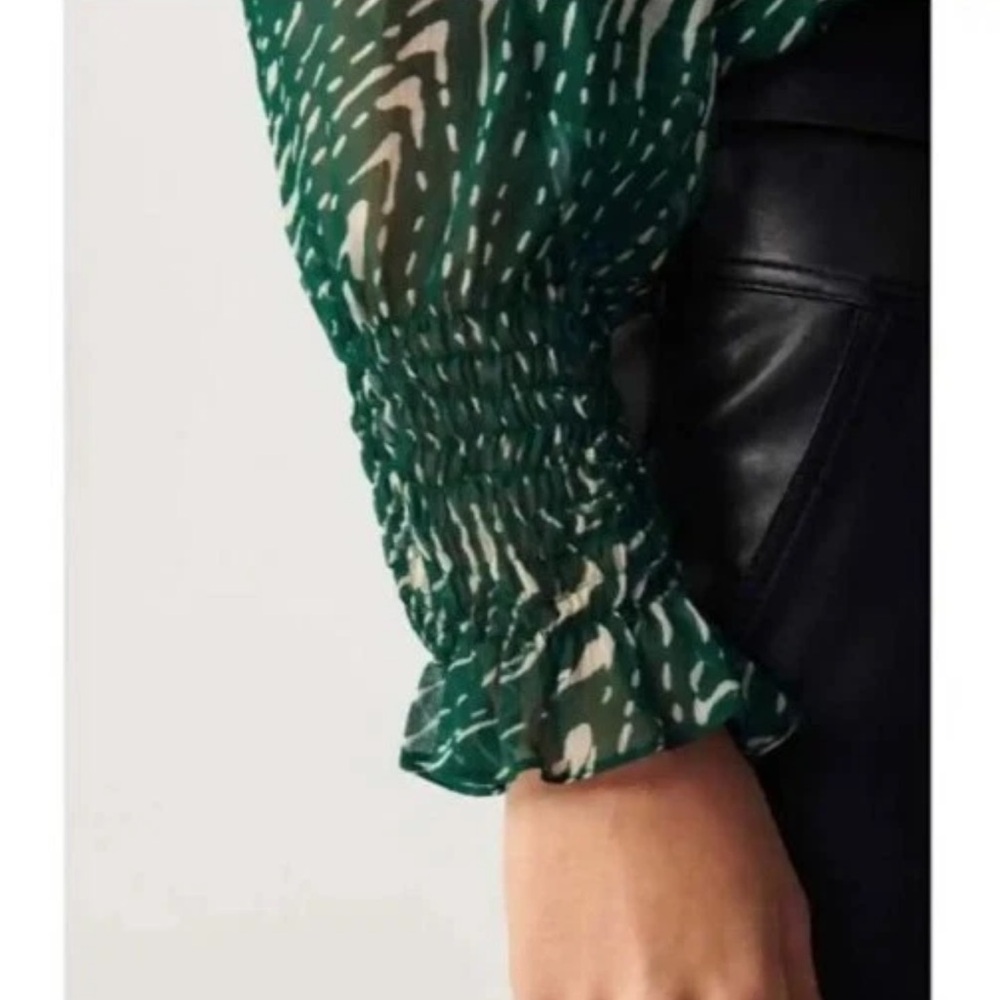 BA&SH Green Patterned Blouse Sz3/US8 - Picture 4 of 14